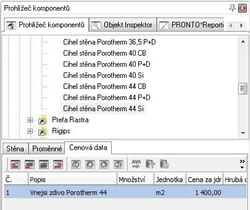Editace cenových dat přímo v prohlížeči komponentů