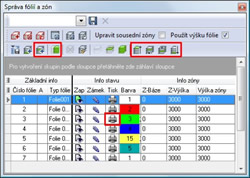 Rozšíření funkcí panelu Správa fólií a zón
