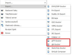 Nový export modelu do souboru glTF a glb