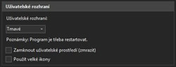 Tmavé uživatelské prostředí